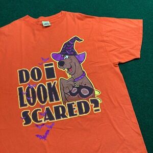Vintage Scooby Doo Shirt Mens XL Orange 2001 Halloween Cartoon Network Promo Y2K